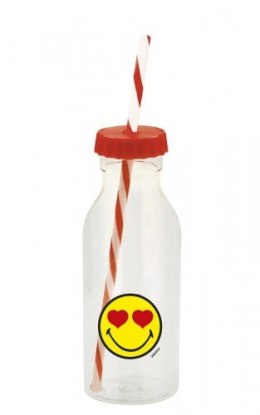 Zak! butelka szklana ze słomką, czerwona 0,55l