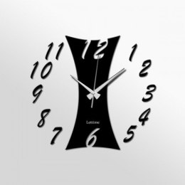 Zegar ścienny Insygnia 45cm Lettime Polski produkt czarny DiY