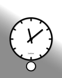 Zegar ścienny Stor 45cm Lettime Polski produkt czarno-biały