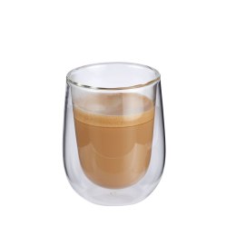 2 szklanki do kawy z mlekiem, podwójne ścianki, 0,25 l, śred. 9 x 11 cm