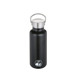 Stalowa butelka termiczna, 0,5 l, śred. 7 x 20,5 cm, czarna