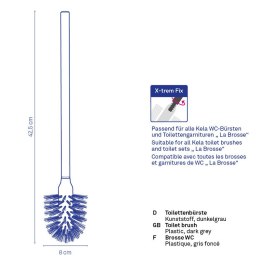 Szczotka do WC, 42,5 cm, ciemnoszara