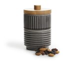 2 mieseczki do serwowania/cukiernica z pokrywką, szare, ceramika/bambus, śred. 8 x 13 cm