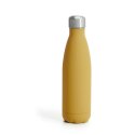 Butelka stalowa termiczna, żółta matowa, gumowana, 0,5 l