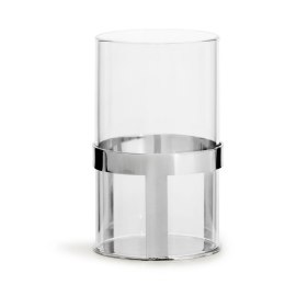Lampion na tealight, śred. 7 x 12,5 cm, srebrny, pudełko prezentowe