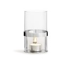 Lampion na tealight, śred. 7 x 12,5 cm, srebrny, pudełko prezentowe