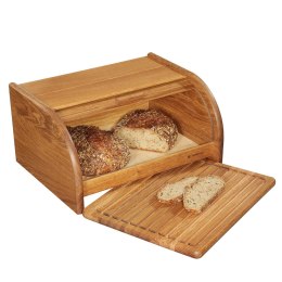 Chlebak z deską do krojenia, drewno dębowe, 40 x 30 x 20 cm