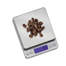 Cyfrowa waga do kawy, metaliczna, 10,5 x 13 cm