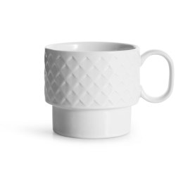 Filiżanka do herbaty, biała, ceramika, 0,4 l, wys. 9 cm