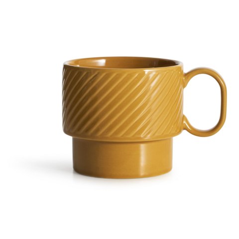 Filiżanka do herbaty, żółta, ceramika, 0,4 l, wys. 9 cm