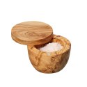 Pojemnik na sól, drewno oliwne, śred. 9,5 x 7 cm