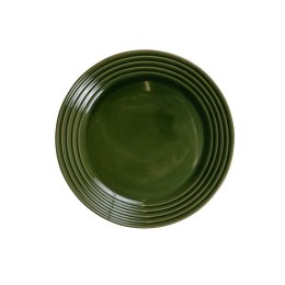 Talerz, zielony, ceramika, śred. 20 cm