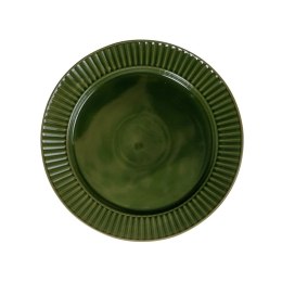 Talerz, zielony, ceramika, śred. 27,5 cm