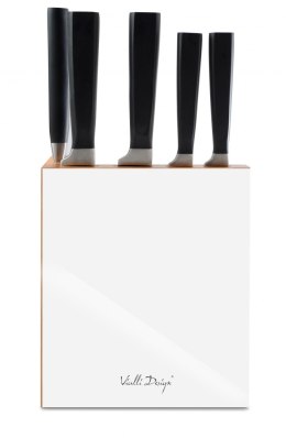 Zestaw 5 kutych noży w bloku FINO biały Vialli Design
