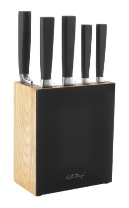 Zestaw 5 kutych noży w bloku FINO czarny Vialli Design
