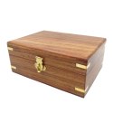 Zestaw 6 kieliszków mosiężnych w pudełku drewnianym - SE02