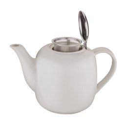 Dzbanek do herbaty, z zaparzaczem, ceramika/stal nierdzewna, 1,5 l, biały