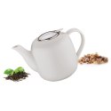 Dzbanek do herbaty, z zaparzaczem, ceramika/stal nierdzewna, 1,5 l, biały