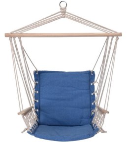 Krzesło Fotel hamak ogrodowy wiszący niebieski 100x90cm