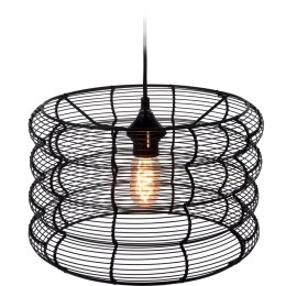 Lampa sufitowa żyrandol lampa wisząca czarna metal 34x23cm