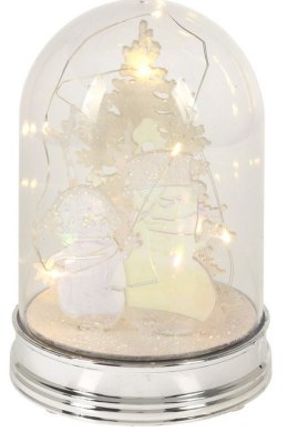 Lampka dekoracja pod kloszem ozdoba świąteczna10 LED na baterie bałwanki