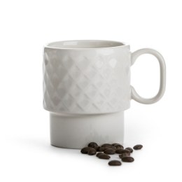 Filiżanka do kawy, biała, ceramika, 0,25 l, wys. 9 cm