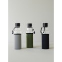 Butelka na wodę, zielony pokrowiec, 0,6 l, śred. 7 x 26 cm, szkło borokrzemowe/neopren