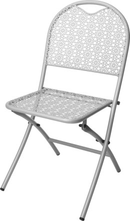 Krzesło składane ogrodowe balkonowe 87x40x37,5cm metalowe szare