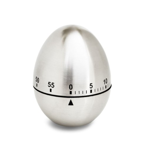 Minutnik mechaniczny, do 59 minut, stal nierdzewna, śred. 6 x 7,5 cm, jajko
