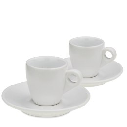 Filiżanki do espresso ze spodkami, 2 szt., ceramika, 0,05 l, śred. 12 x 6,5 cm, białe Kela