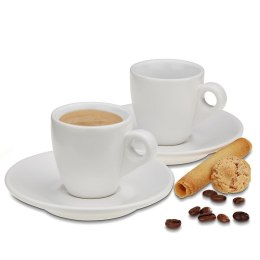 Filiżanki do espresso ze spodkami, 2 szt., ceramika, 0,05 l, śred. 12 x 6,5 cm, białe Kela