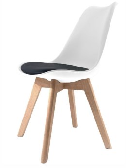 Krzesło MONZA Scandinavian style white, czarny PU