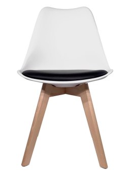 Krzesło MONZA Scandinavian style white, czarny PU