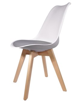 Krzesło Skandynawskie Elegance White-Grey PU
