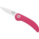 Składany nóż piknikowy, ceramiczny, 19 cm, różowy