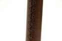 Duży świecznik mosiężno - skórzany wys. 31 cm CAN-0025M - super cena
