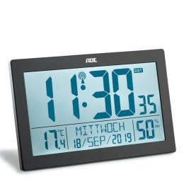 Zegar elektroniczny, z kalendarzem, termometrem, higrometrem i budzikiem, 22,5 x 3,5 x 14,5 cm ADE