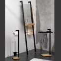 Zestaw toaletowy, 20 x 20 x 82 cm, metal/drewno dębowe
