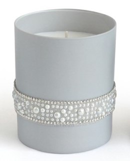 Elegancka świeca perłowa, wykonana ze szkła CRYSTAL