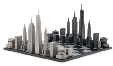 Designerskie Szachy Skyline New York ze stali nierdzewnej - NY