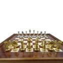 Wielkie ekskluzywne szachy Italfama z pozłacanego metalu 53x53 cm - N137