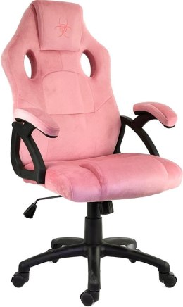 Elegancki fotel obrotowy Carrera M różowy Alcantara