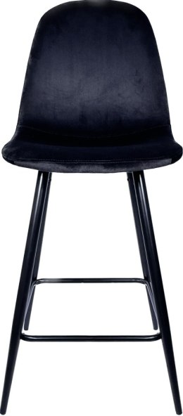 Krzesło barowe eleganckie czarne aksamitne