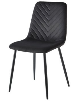 Eleganckie krzesło tapicerowane TRIO VELVET BLACK