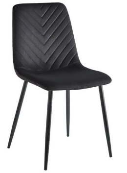 Eleganckie krzesło tapicerowane TRIO VELVET BLACK