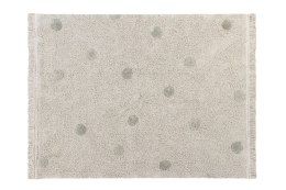 Lorena Canals Dywan bawełniany Hippy Dots Natural Olive 120 x 160 cm