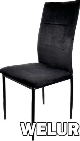 Krzesło tapicerowane VALVA DUO BLACK VELVET II GATUNEK