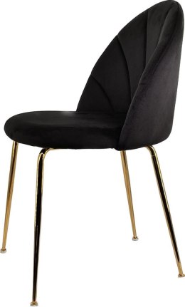 Krzesło tapicerowane CAMILA BLACK VELVET GOLD II GATUNEK
