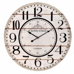 Zegar ścienny retro London - biały, wykonany z MDF