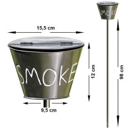 Metalowa popielniczka ogrodowa Smoke 110 cm - czarna, średnica 9,5 cm